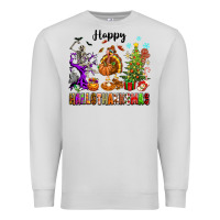 Dove Grey Happy Hallothanksmas Premium Sweatshirt - texasbilliewilder