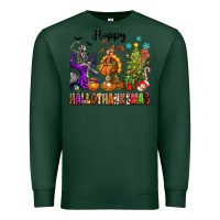 Sports Green Happy Hallothanksmas Premium Sweatshirt - texasbilliewilder