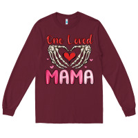 Burgundy one loved mama Long Sleeve Tee - MaliasSmallBusiness