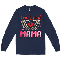 Navy one loved mama Long Sleeve Tee - MaliasSmallBusiness