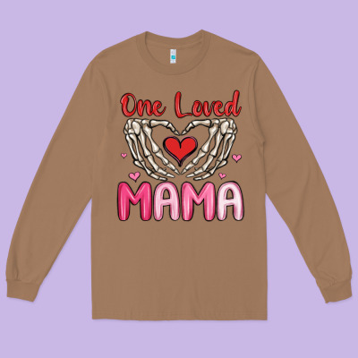 One Loved Mama Long Sleeve Tee Designed By Maliassmallbusiness