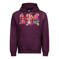 Mauve Wine breast cancer gnomes Urban Hoodie - FaDigitalArtStudio