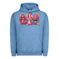 Pigment Pebble Blue breast cancer gnomes Urban Hoodie - FaDigitalArtStudio