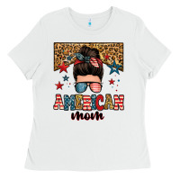White american mom junkie messy bun Ladies Tee - Zillion Design Studio