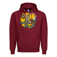 Burgundy sweet like honey Zipper Hoodie - Artiststas