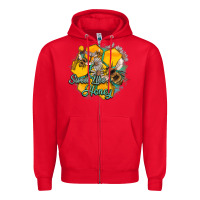 Red sweet like honey Zipper Hoodie - Artiststas