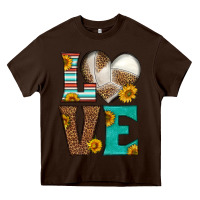 Chocolate Brown western volleyball love Heavy Core Tee - HRA Design Shop
