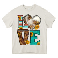 Cream western volleyball love Heavy Core Tee - HRA Design Shop
