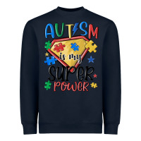 Navy autism is my super power Heavyweight Sweatshirt - MaliasSmallBusiness