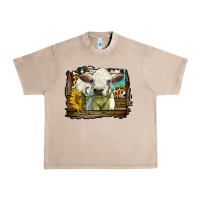 French Oak charolais heifer with western background Urban Heavy Tee - LillyAllenDesigns