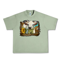 Oil Green charolais heifer with western background Urban Heavy Tee - LillyAllenDesigns