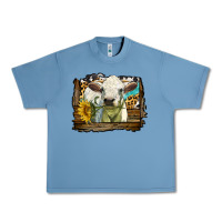 Pebble Blue charolais heifer with western background Urban Heavy Tee - LillyAllenDesigns