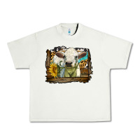 Pistachio charolais heifer with western background Urban Heavy Tee - LillyAllenDesigns