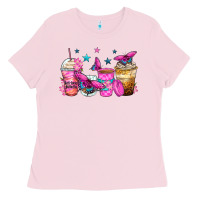 Bubblegum Pink antisocial butterfly coffee cups Ladies Tee - Zillion Design Studio