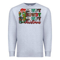 Heather Grey Howdy howdy howdy Christmas Premium Sweatshirt - NancyCooperArtShop