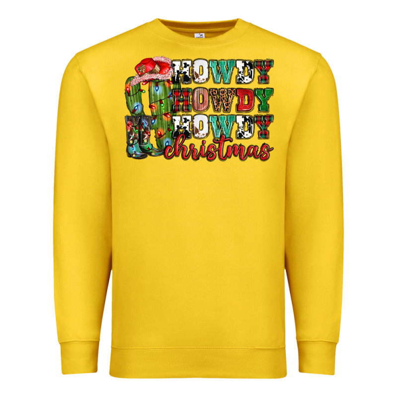 Howdy Howdy Howdy Christmas Premium Sweatshirt by NancyCooperArtShop | Teevron