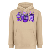 Mushroom Cancer coffee cups purple ribbon Heavyweight Hoodie - NancyCooperArtShop