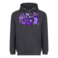 Smoke Cancer coffee cups purple ribbon Heavyweight Hoodie - NancyCooperArtShop