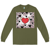 Army Green valentine's day hearts Long Sleeve Tee - MaliasSmallBusiness