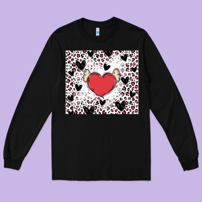Valentine's Day Hearts Long Sleeve Tee Designed By Maliassmallbusiness