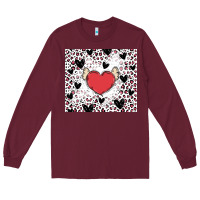 Burgundy valentine's day hearts Long Sleeve Tee - MaliasSmallBusiness