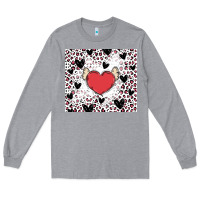 Heather Grey valentine's day hearts Long Sleeve Tee - MaliasSmallBusiness