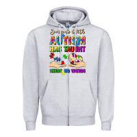 Heather Grey someone with autism has taught me love needs no wo Zipper Hoodie - Artiststas