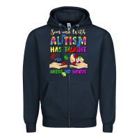 Navy someone with autism has taught me love needs no wo Zipper Hoodie - Artiststas