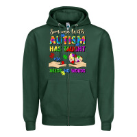 Sports Green someone with autism has taught me love needs no wo Zipper Hoodie - Artiststas