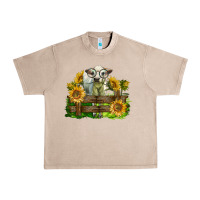 French Oak charolais heifer with sunflowers Urban Heavy Tee - LillyAllenDesigns