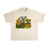 Sandshell charolais heifer with sunflowers Urban Heavy Tee - LillyAllenDesigns