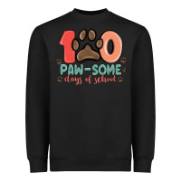 Black 100 pawsome days of school Heavyweight Sweatshirt - MaliasSmallBusiness