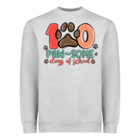 Heather Grey 100 pawsome days of school Heavyweight Sweatshirt - MaliasSmallBusiness