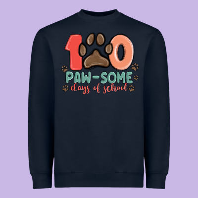 100 Pawsome Days Of School Heavyweight Sweatshirt Designed By Maliassmallbusiness