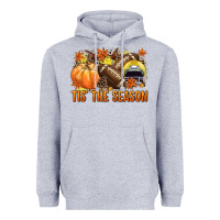Heather Grey Tis' the season Football yellow helmet Heavyweight Hoodie - NancyCooperArtShop