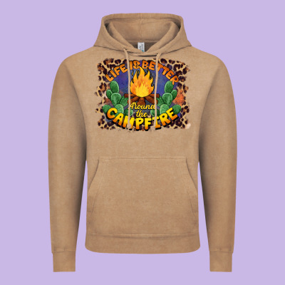Life Is Better Around The Campfire Vintage Hoodie Designed By Barkaloodesign