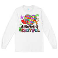 White Different is beautiful Long Sleeve Tee - NancyCooperArtShop
