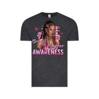 Vintage Black breast cancer awareness afro woman Vintage Tee - NancyCooperArtShop