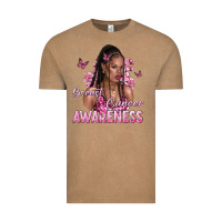 Vintage Coffee breast cancer awareness afro woman Vintage Tee - NancyCooperArtShop
