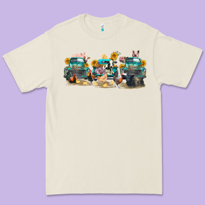Western Farm Trucks Farm Animals Premium Tee Designed By Fadigitalartstudio