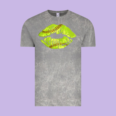 Softball Lips Vintage Tee Designed By Adodesignshop