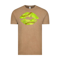 Vintage Coffee softball lips Vintage Tee - AdoDesignShop