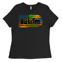 Black autism american flag Ladies Tee - Zillion Design Studio
