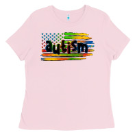 Bubblegum Pink autism american flag Ladies Tee - Zillion Design Studio