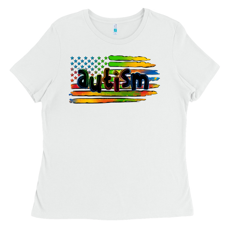 Autism American Flag Ladies Tee by Zillion Design Studio | Teevron