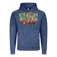 Vintage Denim faith over fear cross Vintage Hoodie - NancyCooperArtShop