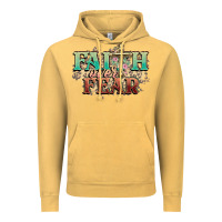 Vintage Mustard faith over fear cross Vintage Hoodie - NancyCooperArtShop