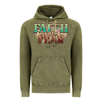 Vintage Olive faith over fear cross Vintage Hoodie - NancyCooperArtShop