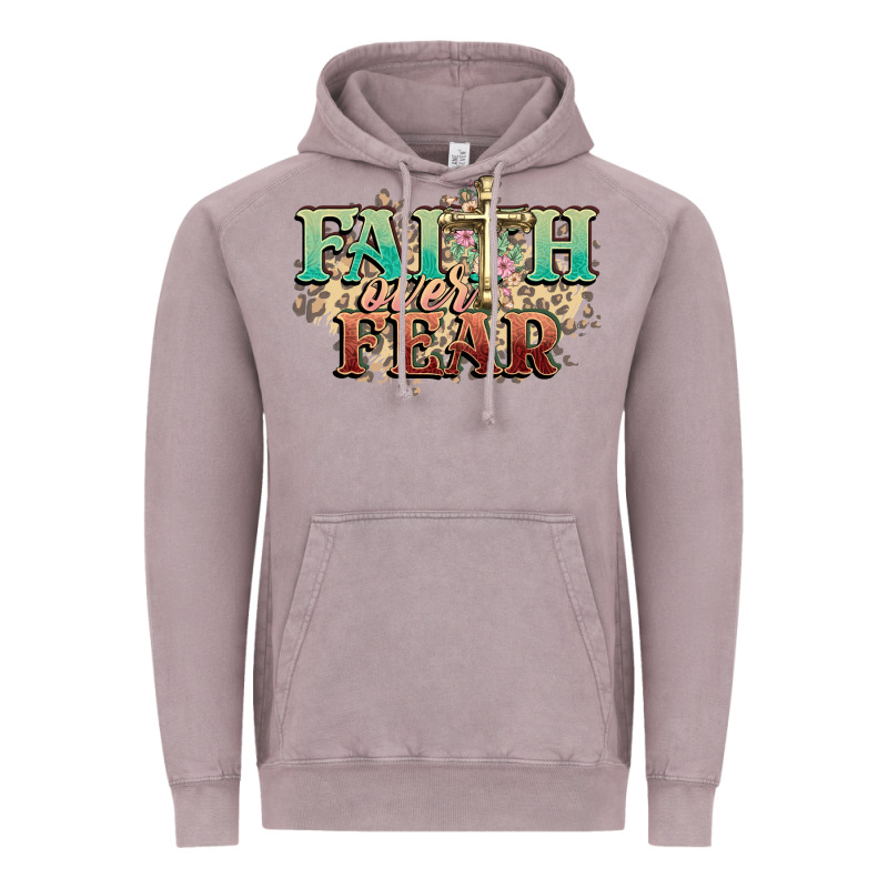 Faith Over Fear Cross Vintage Hoodie by NancyCooperArtShop | Teevron