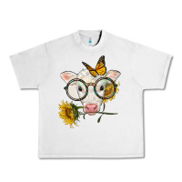 Lunar Rock charolais calf with sunflowers and butterfly Urban Heavy Tee - LillyAllenDesigns